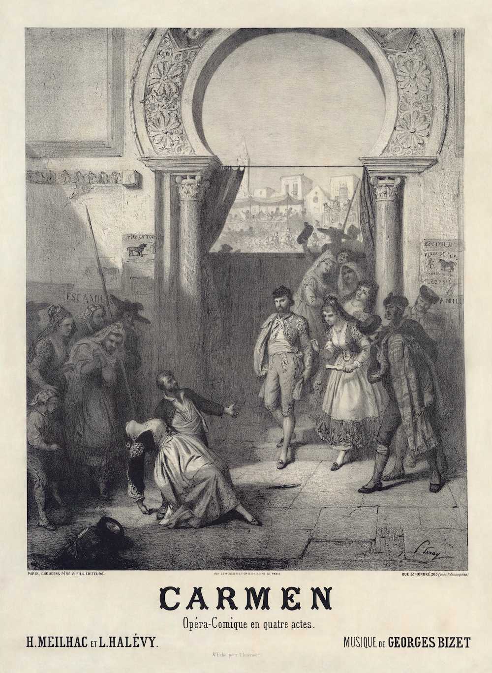 Prudent-Louis Leray's 1875 Poster for Carmen's Premiere