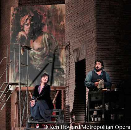 Tosca (Karita Matilla) and Cavaradossi (Marcelo Álvarez), Met Opera