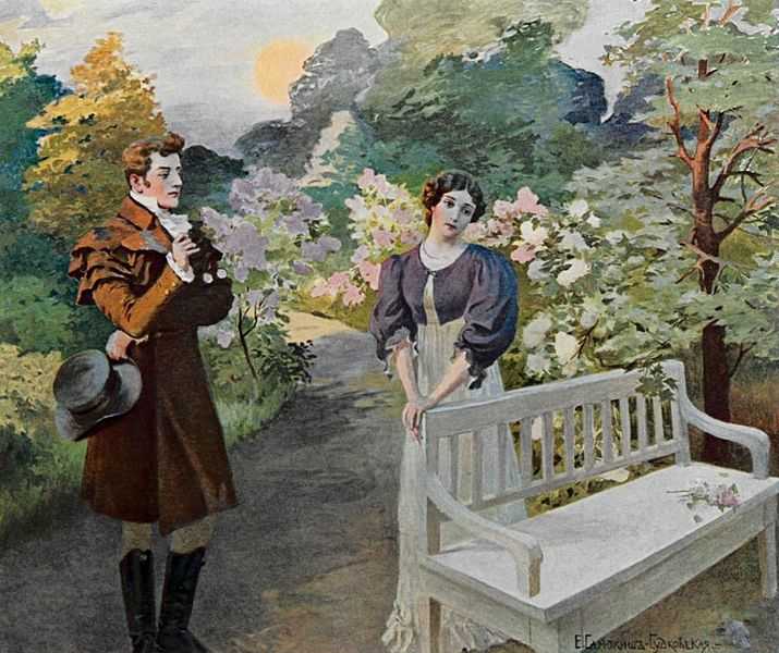 Onegin and Tatyana from a 1908 edition of Onegin