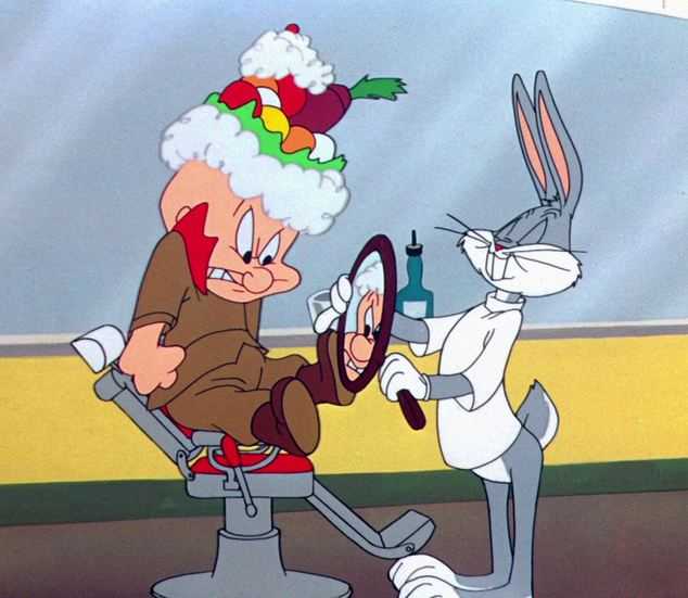 Barber Bugs subjects Elmer’s Bartolo to multiple indignities in the 1950 Looney Tunes classic “Rabbit of Seville”