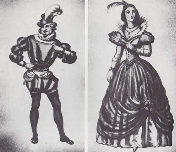 Costume designs for the original production in Venice 1851